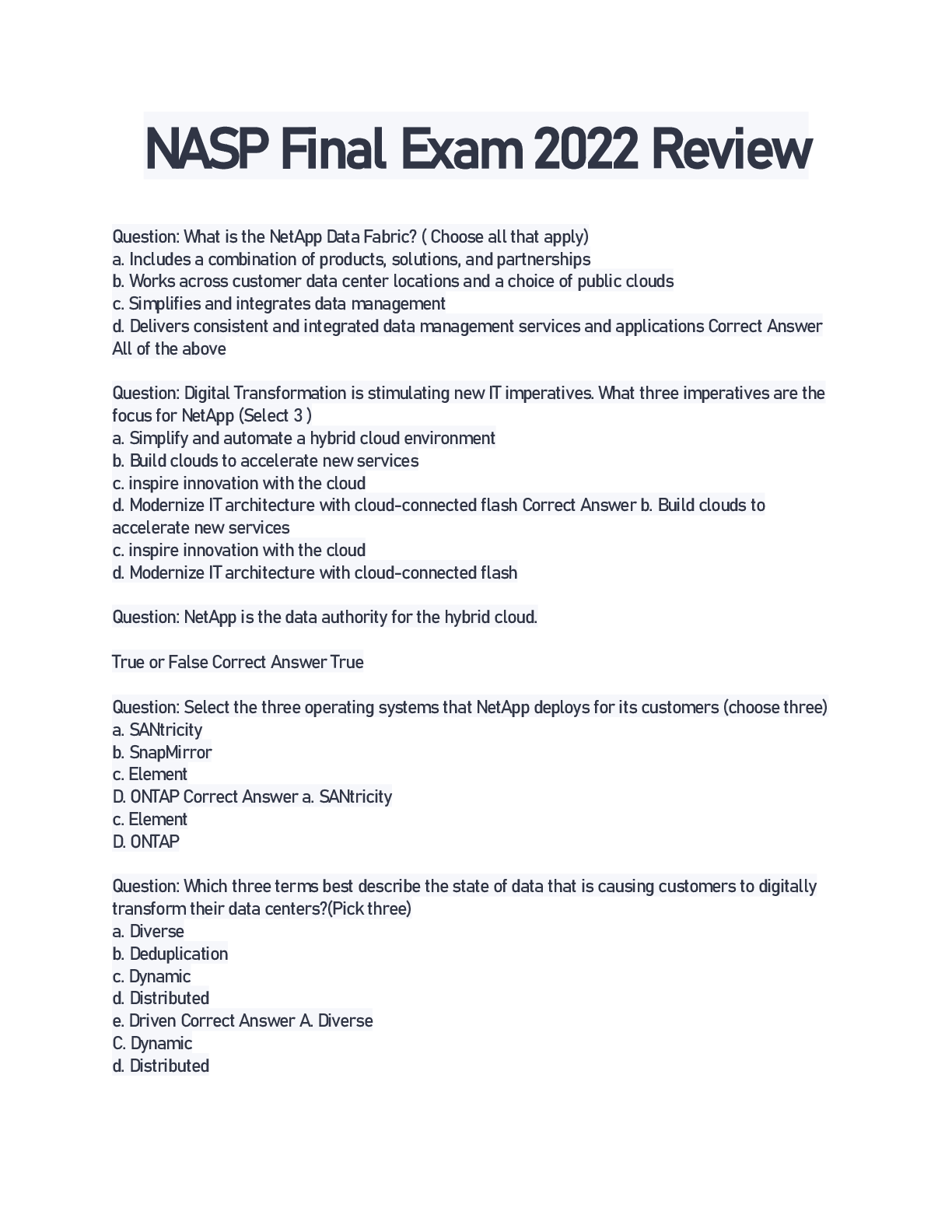 Preview image of NASP Final Exam 2022 Review document